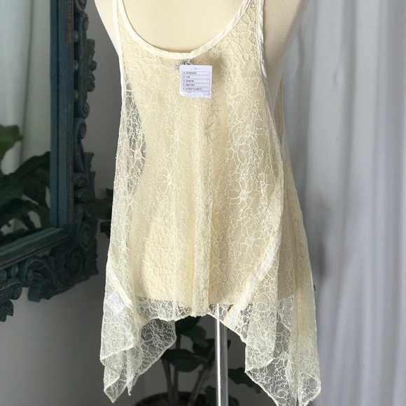 NWT UO Ecote Lace See through Asymmetrical Top - Picture 2 of 3